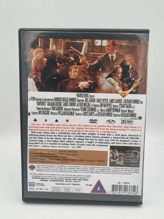 Maverick DVD - Mel Gibson, Jodie Foster & James Garner