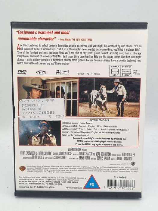Bronco Billy DVD - Clint Eastwood