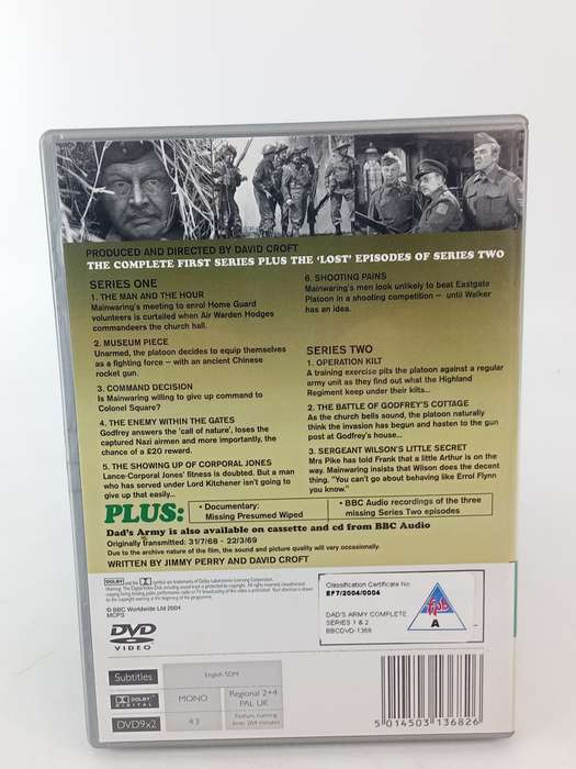 Dad's Army - The Complete First Series plus "Lost" Episodes of Series Two