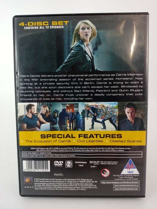 Homeland - The Complete Fifth Season DVDs - 4 disc set