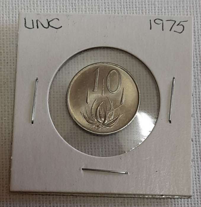 1975 UNCIRCULATED 10c SEALED IN COIN HOLDER 1970 - 1989