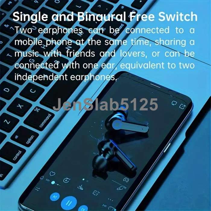 TWS WIRELESS EARBUDS WITH TOUCH CONTROL, DISPLAY SCREEN AND POWER BANK, SINGLE AND BINAURAL SWITCH