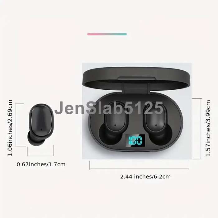 TWS WIRELESS BLACK EARBUDS WITH TOUCH CONTROL, DISPLAY SCREEN E6S