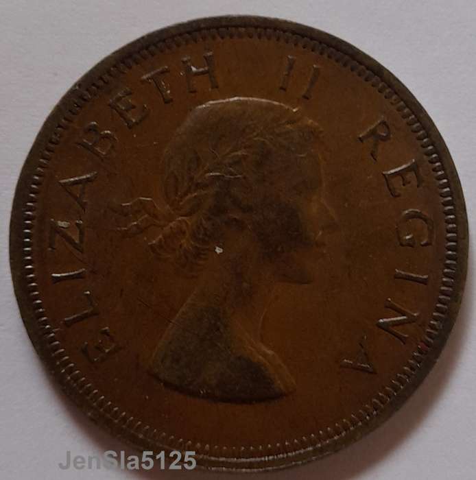 South African UNCIRCULATED 1957 1D coin