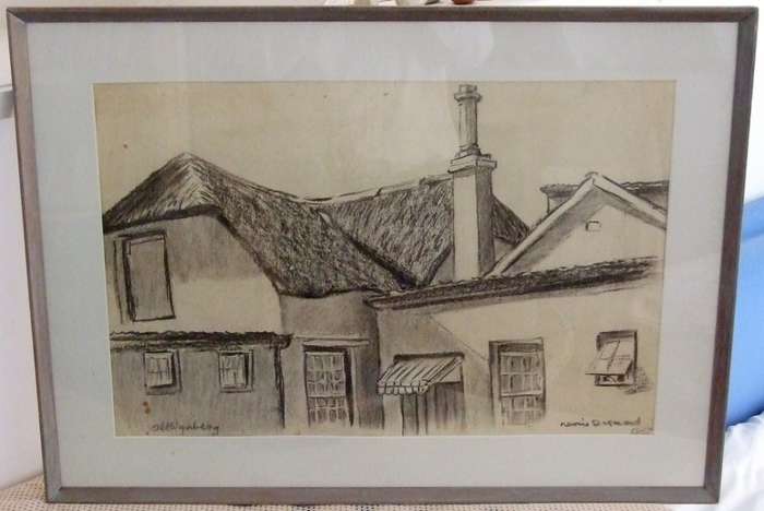 Nerine Desmond `Old Wynberg` drawing, Signed 1967,
