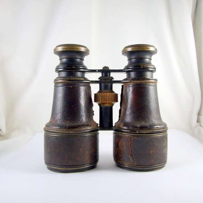 ANTIQUE NEGRETTI & ZAMBRA MILITARY BLACKENED BINOCULARS C1870'S