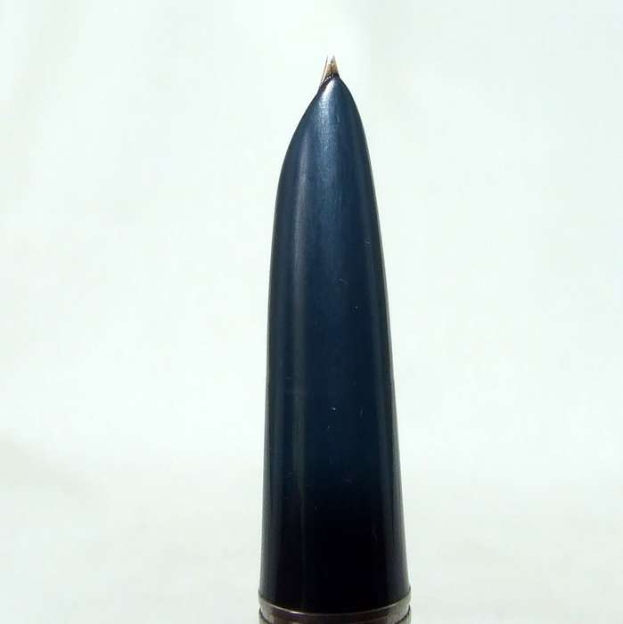 Vintage Parker 51 VACUMATIC, gold filled cap, c1946, double jewel, early Cedar Blue