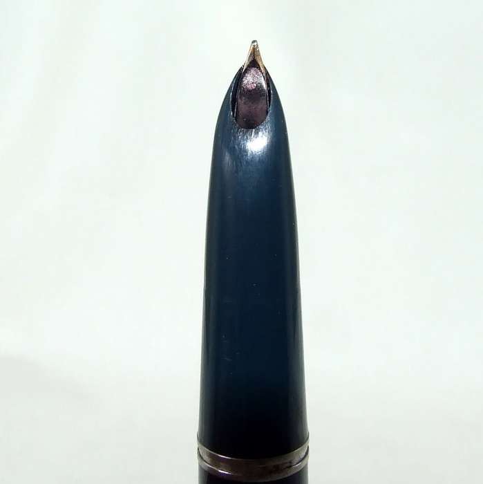 Vintage Parker 51 VACUMATIC, gold filled cap, c1946, double jewel, early Cedar Blue