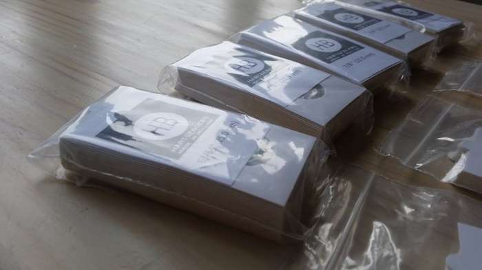 A large selection of Hartbergers self-adhesive coin flips (unused)