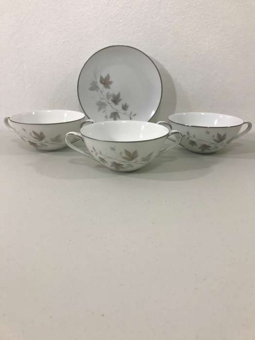 Beautiful Noritake RareDisplay Porcelain 3 Bowls and Side plate Pattern Wellesley 6312