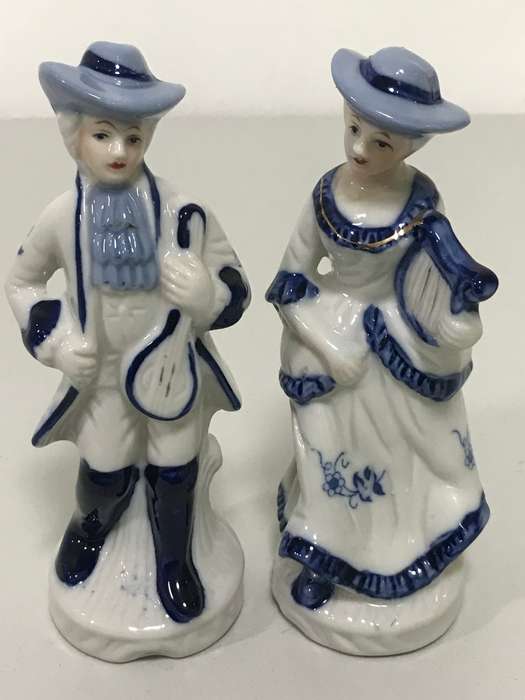 Two Porcelain Louis xv Style Belgian Figurines 24cm high 1960