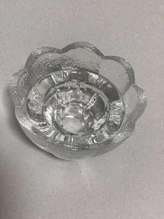 Two Crystal French Candle Holders , D`Arques Orange peel textured Scallop Edges