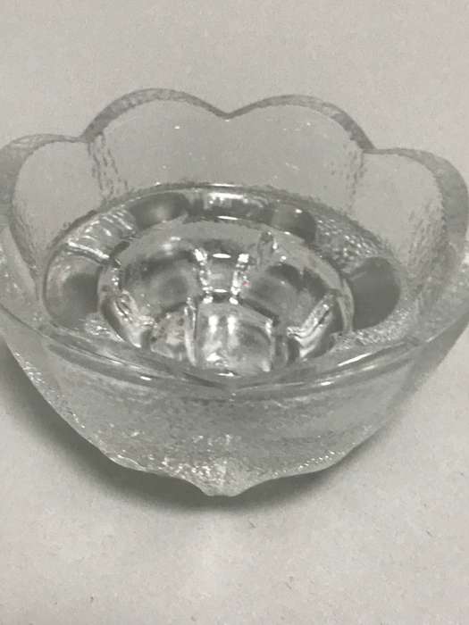Two Crystal French Candle Holders , D`Arques Orange peel textured Scallop Edges