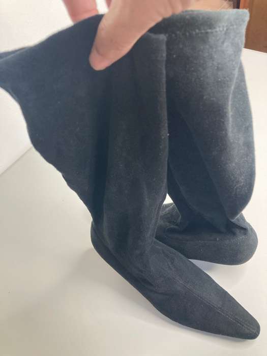 Suede Sock Black Boots Size 7