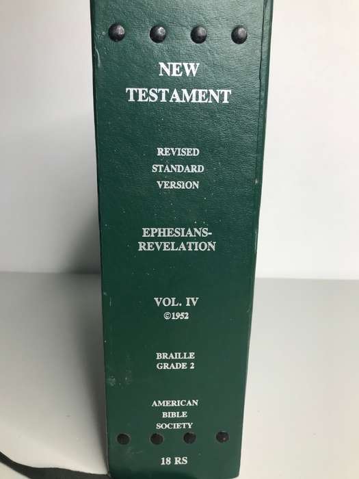 Braille New Testament Revised Standard Version Ephesians-Revelations VOL IV 1952 American Bible Soci