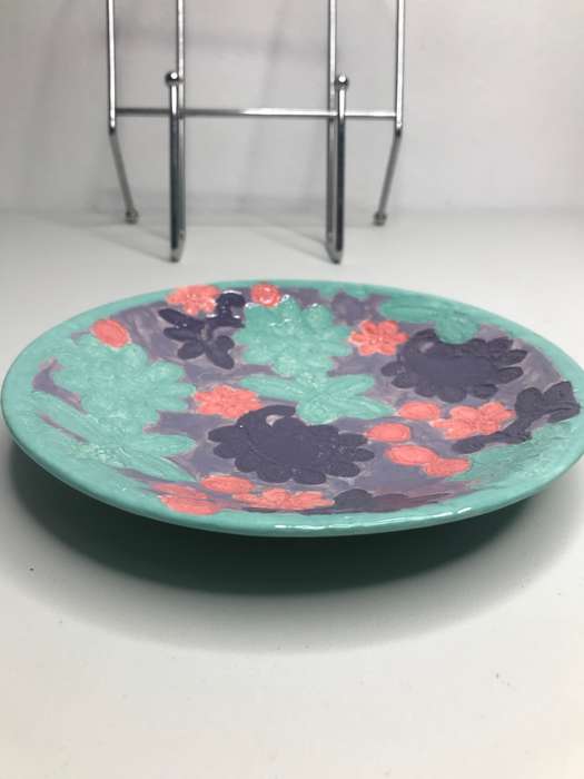 Hand Painted Pottery Bowl Flower Design Numbered at back 88559