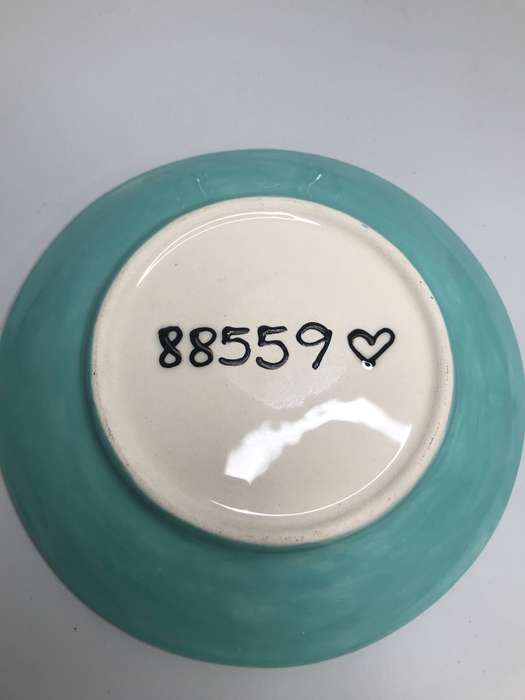 Hand Painted Pottery Bowl Flower Design Numbered at back 88559
