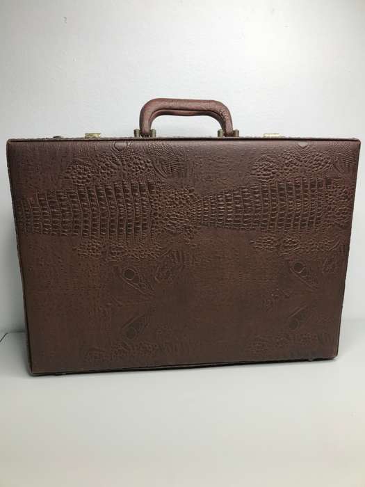 Briefcase Crocadile Skin Brown combination lock Inner Sleeves second hand