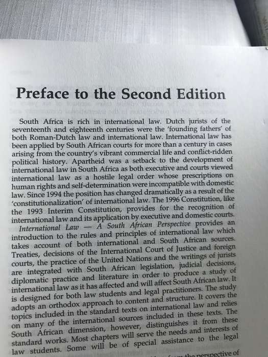 International Law A South African perspective 2nd edition John Dugard