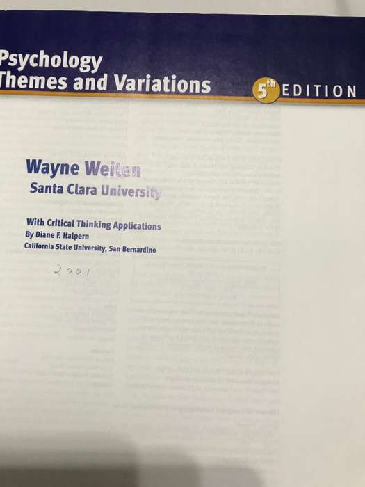 Psychology Themes and Variations 5th edition Wayne Weiten