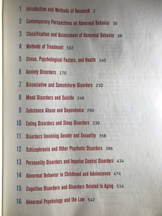 Abnormal Psychology in A Changing World  7th Edition Pearson International edition