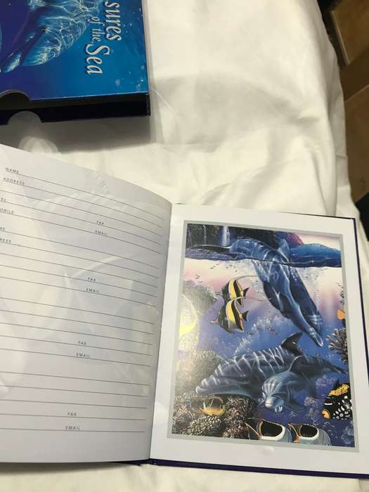 Treasures of the Sea Birthday and Address Book inside a cover