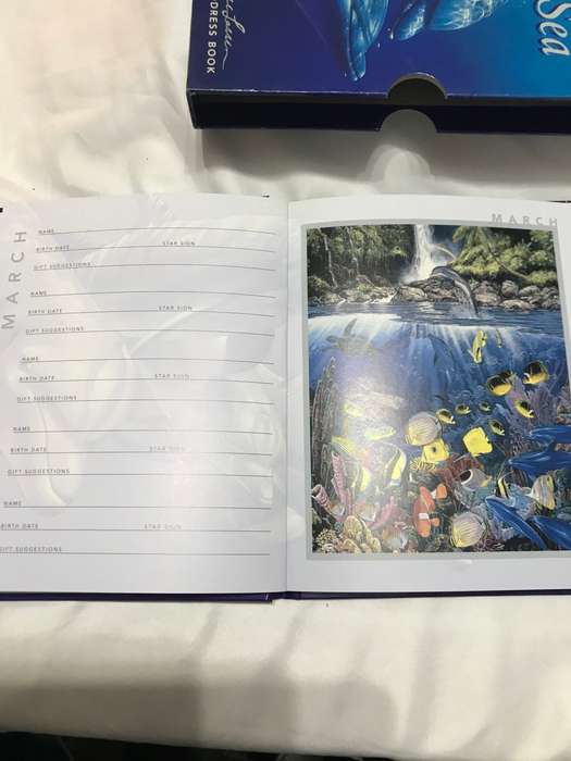 Treasures of the Sea Birthday and Address Book inside a cover