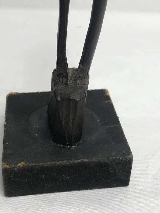 Wood Art Statues Hand Carved two African men and one African woman Two with Beads 20-23cm