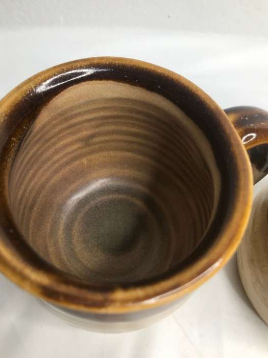 Hand made Glazed Mug 2 available signed and numbered at bottom Glossy Brown