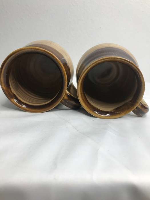 Hand made Glazed Mug 2 available signed and numbered at bottom Glossy Brown
