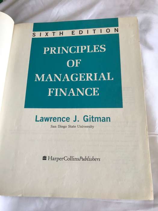 Principles of Managerial Finance Lawrence J Gitman 6th edition Hardcover