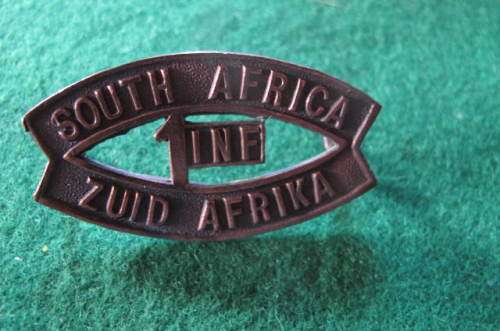 SOUTH AFRICA  - WWI - SOUTH AFRICA 1ST INFANTRY NON-VOIDED SHOULDER TITLE