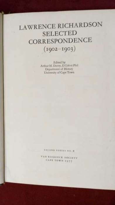 Lawrence Richardson Selected Correspondence (1902-1903)