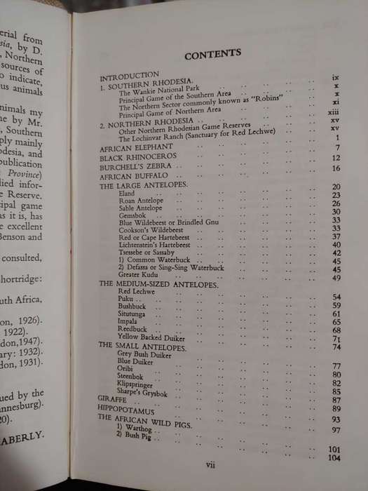 Animals Of Rhodesia