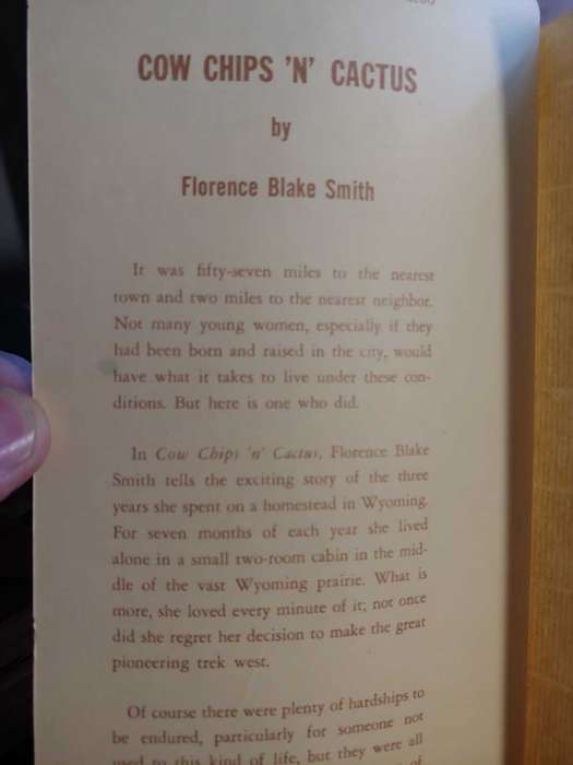 Cow Chips `n` Cactus (signed copy) - Florence Blake Smith