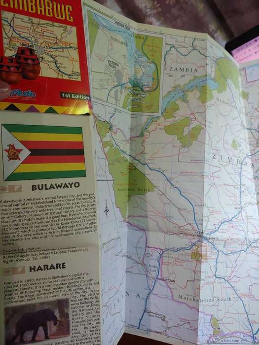 Zimbabwe Map - Eazimap - circa 1997