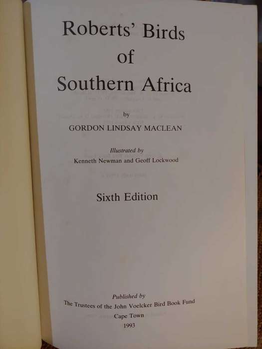Roberts` Birds of Southern Africa - 6th Edition