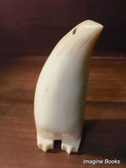 Scrimshaw carved penguin
