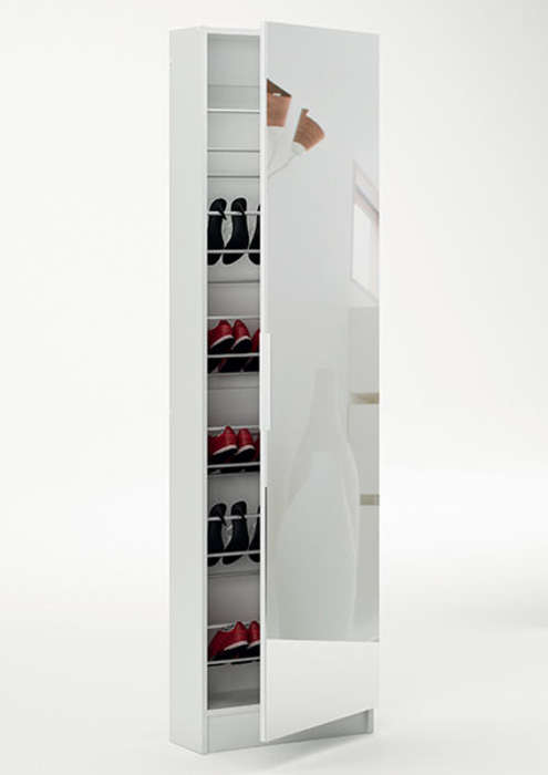 5 Shelves Shoe Storage Cabinet with Full Length Mirror