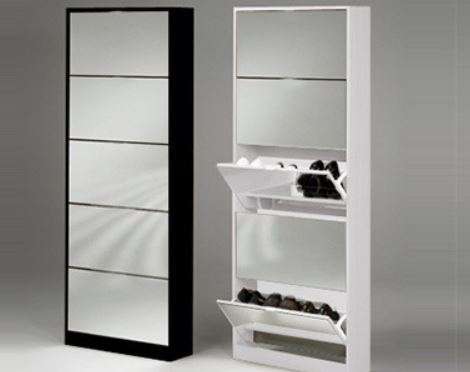 5 Door Shoe Stroage cabinet with Mirror