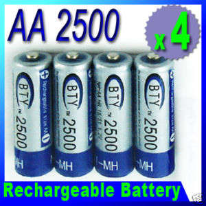 4x AA  Rechargeable Battery 2500mAh Ni-MH Rechargeable Batteries