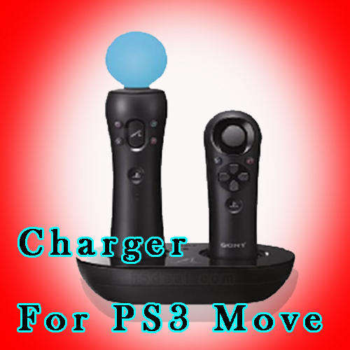 Blue Light Dual Charging Station Dock for Playstation 3 (PS3) MOVE Controller __ Brand New