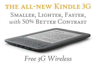 AMAZON KINDLE 3 - Free 3G + Wi-Fi, Works Globally, 6" Display - with New E Ink (Pearl)