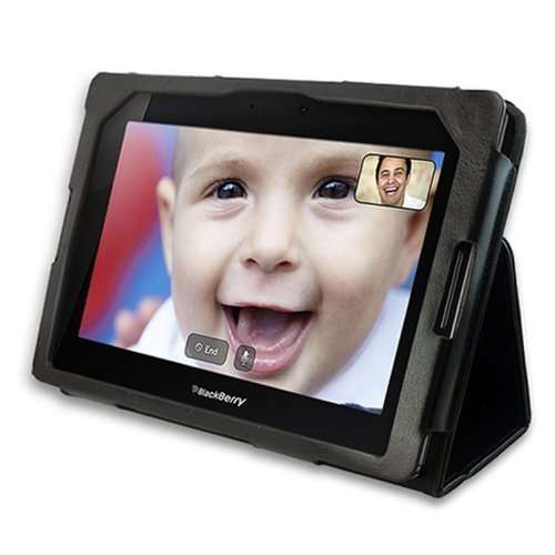 Black Protective Case Cover for Blackberry Playbook tablet w/ adjustable stand