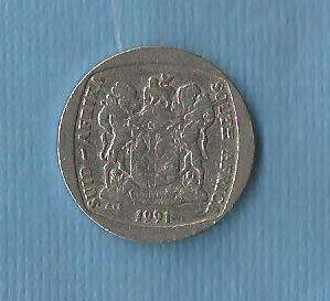 South  Africa. 1991,  2 Rand  Coin     View scans