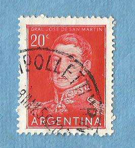 Argentina. 1954/9. General San Martin. 1 Single Used Stamp.  CV+/-  R 5.00 View scans