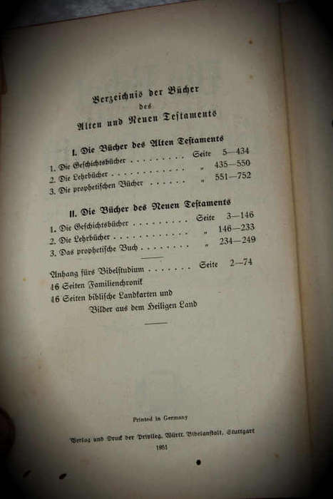 Vintage 1951 Dr.Martin Luthers Gerrman Bible Old and New Testaments in Sleeve - 278x145x45mm