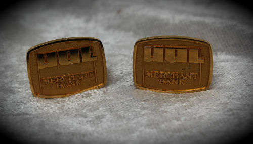 Pair of Vintage Gold Plated  Merchant Bank Cufflinks