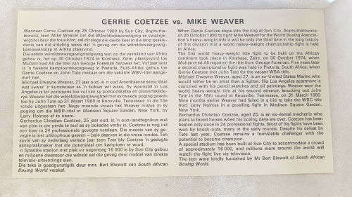 1980 World Title Fight FDC Bophupatswana Gerrie Coetzee VS Mike Weaver 1st day Cover