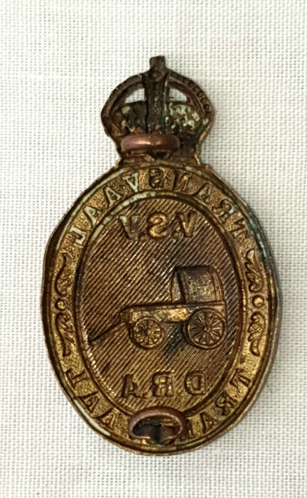 Vintage South Africa Transvaal Defence Rifle Association Cap Badge VSV DRA Badge BRASS